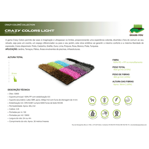 Relva artificial Crazy colors Light 18mm_Grassinc_Grass4you