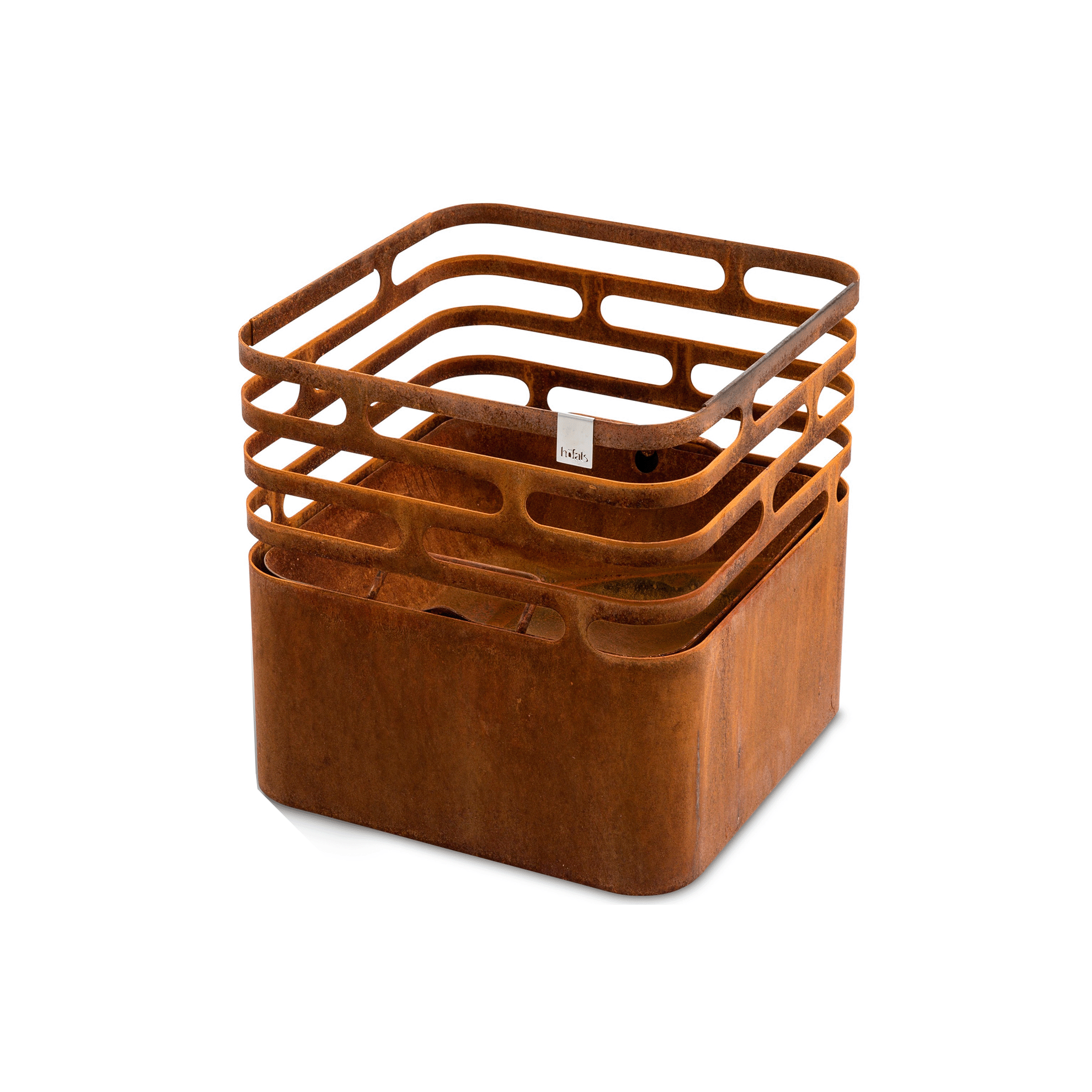 Lareira de exterior Cube Rusty Hofats_Grass4you