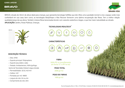 Relva artificial Bravo_35mm_Realturf_Grass4you