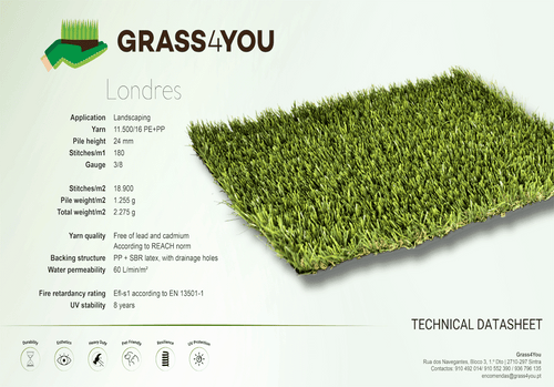 Relva artificial Londres_25mm_Grass4you