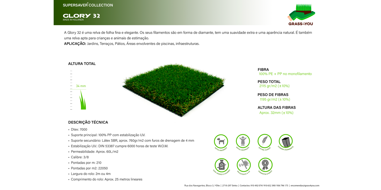 Relva Artificial SUPERSAVER® GLORY 32mm